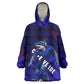 Personalized Cape Verde Soccer Kid Wearable Blanket Hoodie Shark Mascot Football Player Striped Pattern