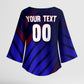 Personalized Cape Verde Soccer Kimono Sleeve Blouse Shark Mascot Football Player Striped Pattern