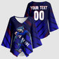 Personalized Cape Verde Soccer Kimono Sleeve Blouse Shark Mascot Football Player Striped Pattern