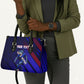Personalized Cape Verde Soccer Leather Bag Shark Mascot Football Player Striped Pattern
