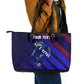 Personalized Cape Verde Soccer Leather Tote Bag Shark Mascot Football Player Striped Pattern