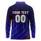 Personalized Cape Verde Soccer Long Sleeve Polo Shirt Shark Mascot Football Player Striped Pattern