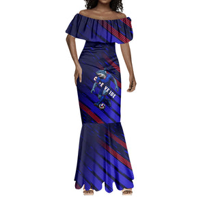 Personalized Cape Verde Soccer Mermaid Dress Shark Mascot Football Player Striped Pattern