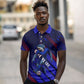 Personalized Cape Verde Soccer Polo Shirt Shark Mascot Football Player Striped Pattern