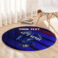 Personalized Cape Verde Soccer Round Carpet Shark Mascot Football Player Striped Pattern