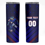 Personalized Cape Verde Soccer Skinny Tumbler Shark Mascot Football Player Striped Pattern
