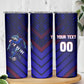 Personalized Cape Verde Soccer Skinny Tumbler Shark Mascot Football Player Striped Pattern