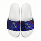 Personalized Cape Verde Soccer Slide Sandals Shark Mascot Football Player Striped Pattern