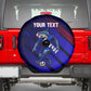 Personalized Cape Verde Soccer Spare Tire Cover Shark Mascot Football Player Striped Pattern
