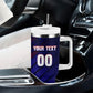 Personalized Cape Verde Soccer Tumbler With Handle Shark Mascot Football Player Striped Pattern