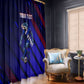 Personalized Cape Verde Soccer Window Curtain Shark Mascot Football Player Striped Pattern