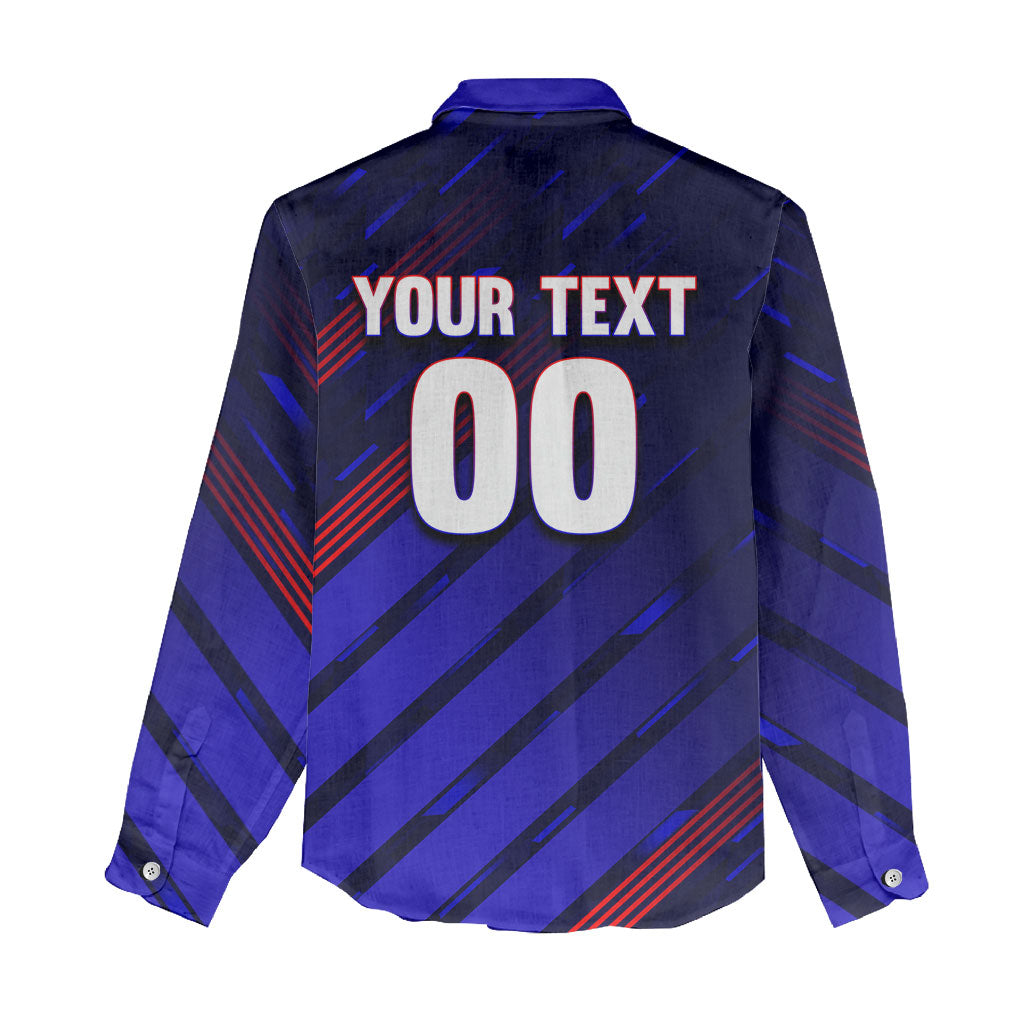 Personalized Cape Verde Soccer Women Casual Shirt Shark Mascot Football Player Striped Pattern