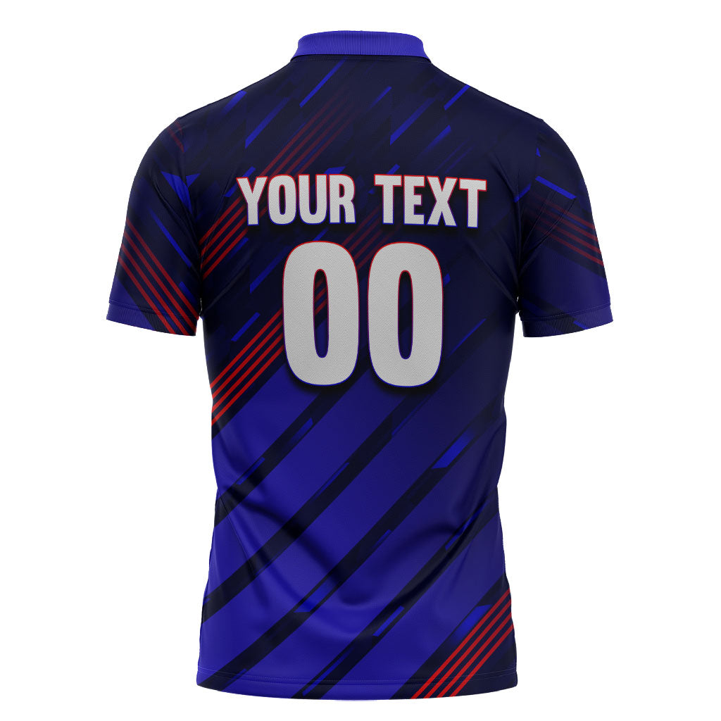 Personalized Cape Verde Soccer Zipper Polo Shirt Shark Mascot Football Player Striped Pattern