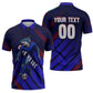 Personalized Cape Verde Soccer Zipper Polo Shirt Shark Mascot Football Player Striped Pattern