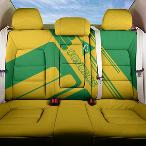 Comoros Flag Back Car Seat Cover - Green and Yellow Design and National Emblem