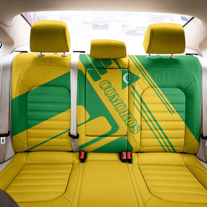Comoros Flag Back Car Seat Cover - Green and Yellow Design and National Emblem