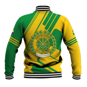Comoros Flag Baseball Jacket - Green and Yellow Design and National Emblem