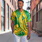 Comoros Flag Baseball Jersey - Green and Yellow Design and National Emblem