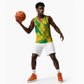 Comoros Flag Basketball Jersey - Green and Yellow Design and National Emblem - African Pride