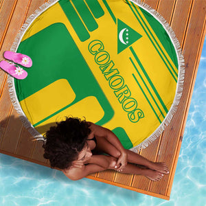 Comoros Flag Beach Blanket - Green and Yellow Design and National Emblem
