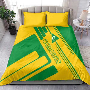 Comoros Flag Bedding Set - Green and Yellow Design and National Emblem