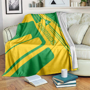 Comoros Flag Blanket - Green and Yellow Design and National Emblem