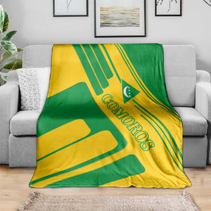 Comoros Flag Blanket - Green and Yellow Design and National Emblem