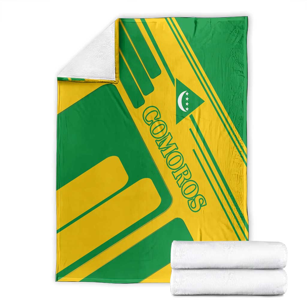 Comoros Flag Blanket - Green and Yellow Design and National Emblem
