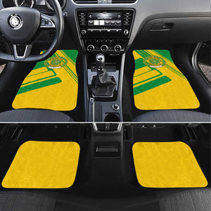 Comoros Flag Car Mats - Green and Yellow Design and National Emblem