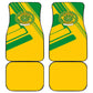 Comoros Flag Car Mats - Green and Yellow Design and National Emblem