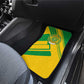 Comoros Flag Car Mats - Green and Yellow Design and National Emblem