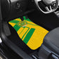 Comoros Flag Car Mats - Green and Yellow Design and National Emblem