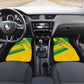 Comoros Flag Car Mats - Green and Yellow Design and National Emblem