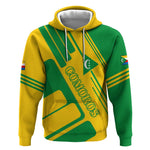 Comoros Flag Hoodie - Green and Yellow Design and National Emblem