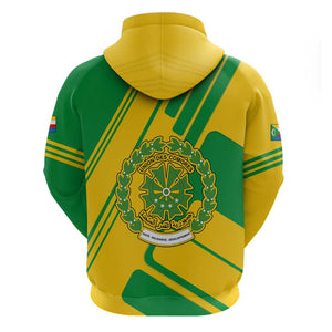 Comoros Flag Hoodie - Green and Yellow Design and National Emblem