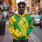 Comoros Flag Hoodie - Green and Yellow Design and National Emblem