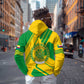 Comoros Flag Hoodie - Green and Yellow Design and National Emblem