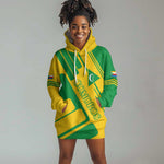 Comoros Flag Hoodie Dress - Green and Yellow Design and National Emblem