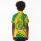 Comoros Flag Kid Polo Shirt - Green and Yellow Design and National Emblem