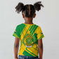 Comoros Flag Kid T shirt - Green and Yellow Design and National Emblem