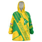 Comoros Flag Kid Wearable Blanket Hoodie - Green and Yellow Design and National Emblem