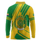 Comoros Flag Long Sleeve Polo Shirt - Green and Yellow Design and National Emblem