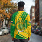 Comoros Flag Long Sleeve Shirt - Green and Yellow Design and National Emblem