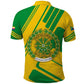 Comoros Flag Polo Shirt - Green and Yellow Design and National Emblem