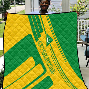 Comoros Flag Quilt - Green and Yellow Design and National Emblem