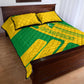 Comoros Flag Quilt Bed Set - Green and Yellow Design and National Emblem