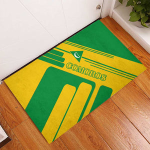 Comoros Flag Rubber Doormat - Green and Yellow Design and National Emblem