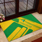 Comoros Flag Rubber Doormat - Green and Yellow Design and National Emblem