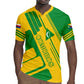 Comoros Flag Rugby Jersey - Green and Yellow Design and National Emblem