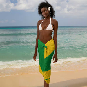 Comoros Flag Sarong - Green and Yellow Design and National Emblem